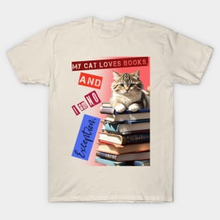 My cat loves books and I am no exception! T-Shirt